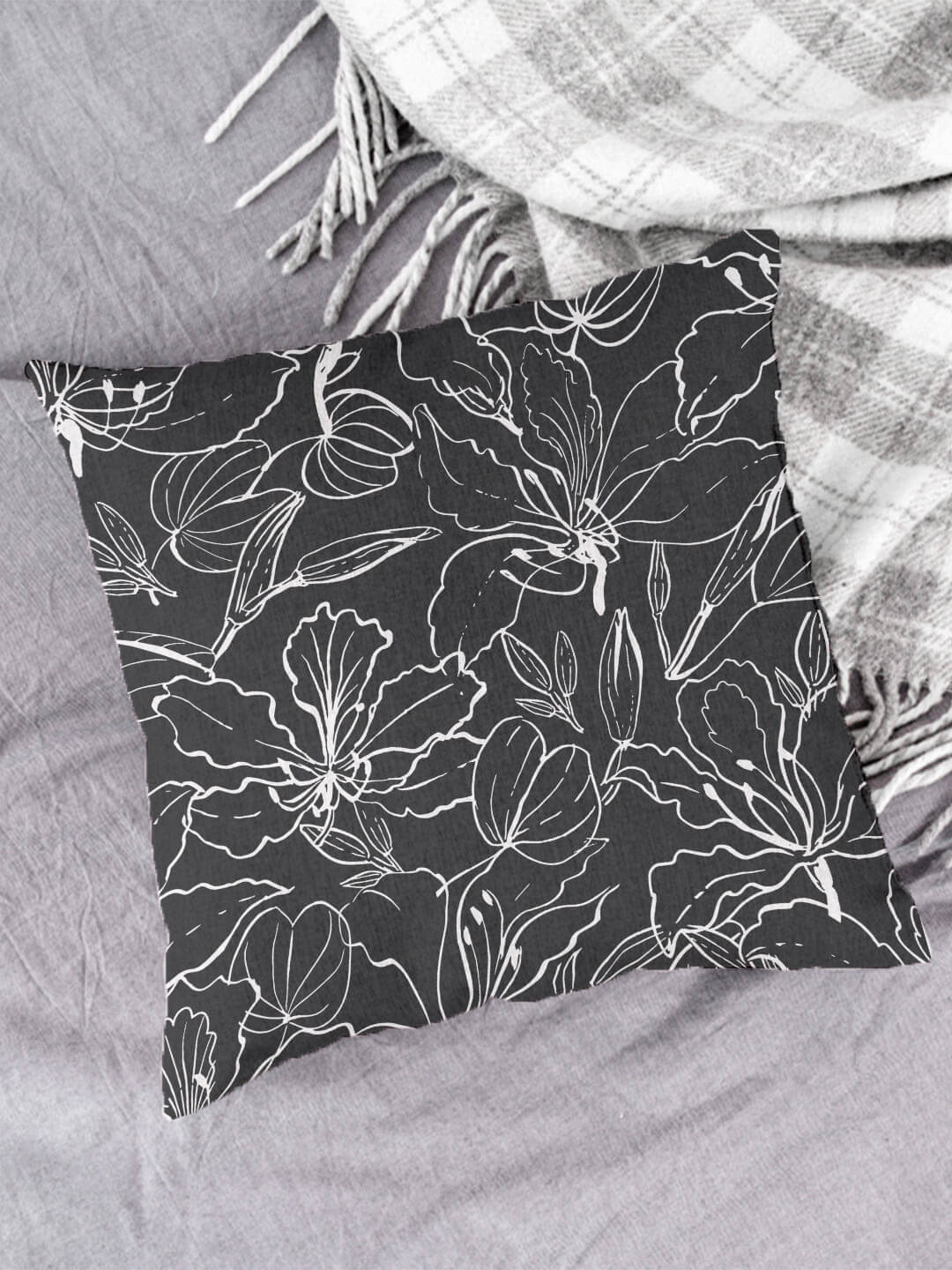 Houzzcode - Water Repellent Gray Polyester Pillow Covers 40x40x3 ( Pack of 1 ) Houzzcode - Water Repellent Gray Polyester Pillow Covers 40x40x3 ( Pack of 1 )