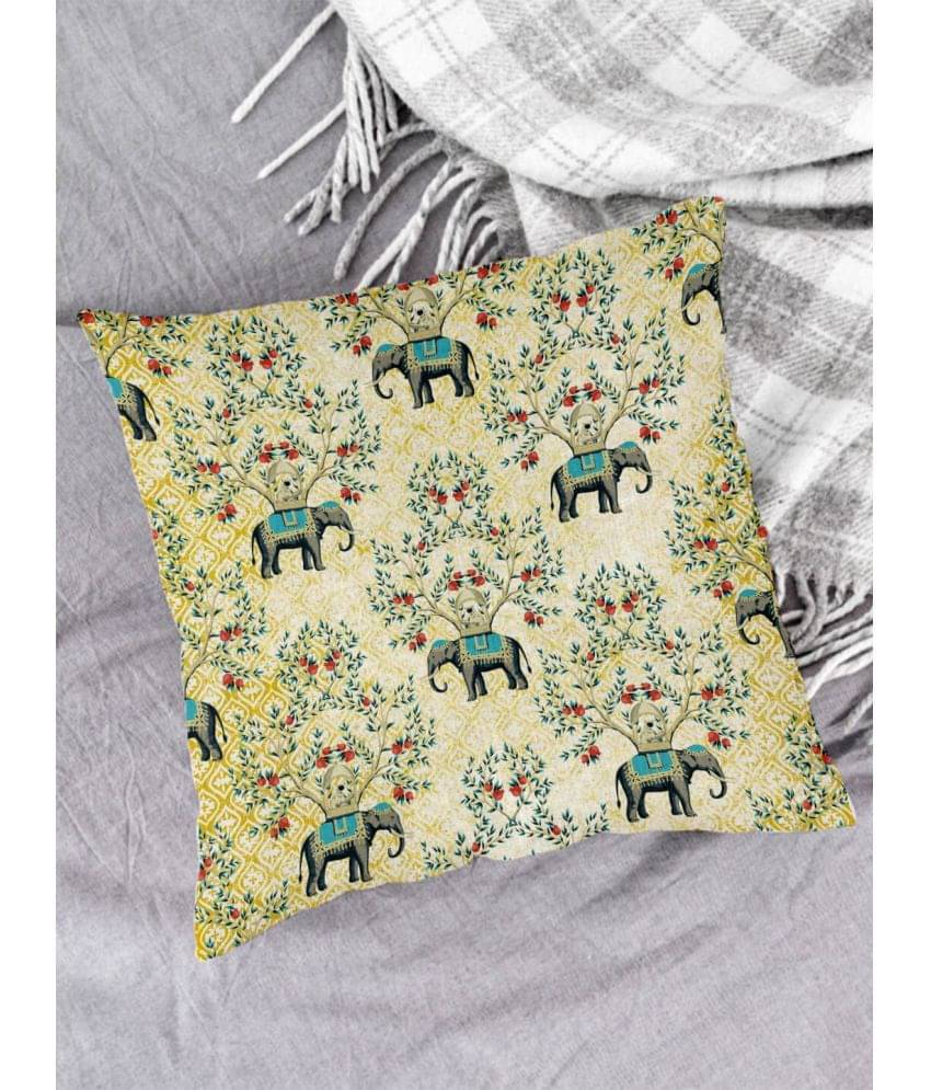 Houzzcode - Water Repellent Green Polyester Pillow Covers 40x40x3 ( Pack of 1 ) Houzzcode - Water Repellent Green Polyester Pillow Covers 40x40x3 ( Pack of 1 )