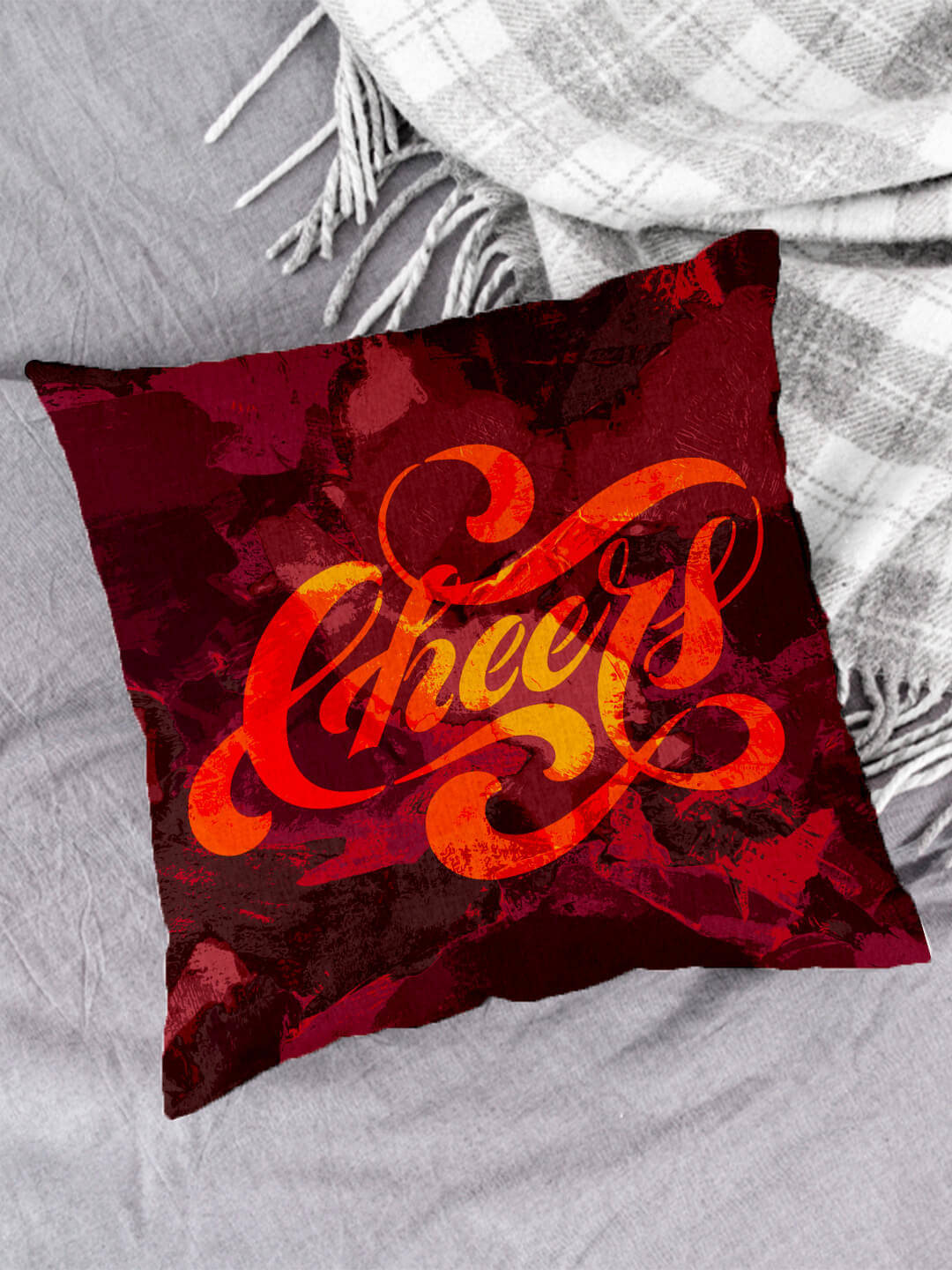     			Houzzcode - Water Repellent Maroon Polyester Pillow Covers 40x40x3 ( Pack of 1 )