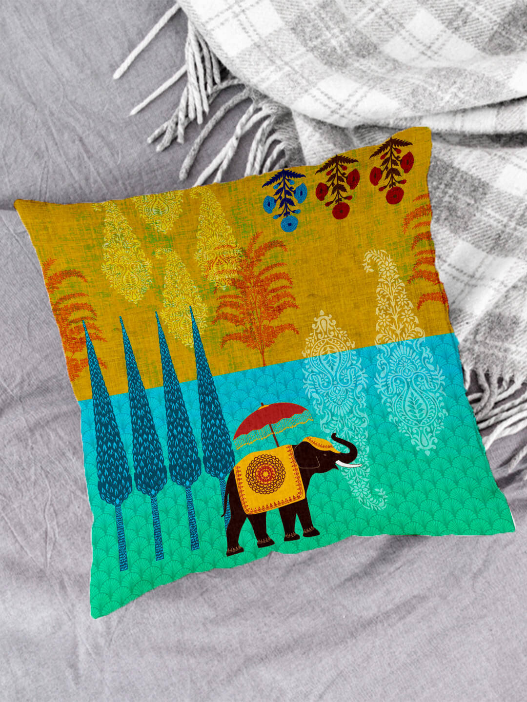 Houzzcode - Water Repellent Multi Polyester Pillow Covers 40x40x3 ( Pack of 1 ) Houzzcode - Water Repellent Multi Polyester Pillow Covers 40x40x3 ( Pack of 1 )