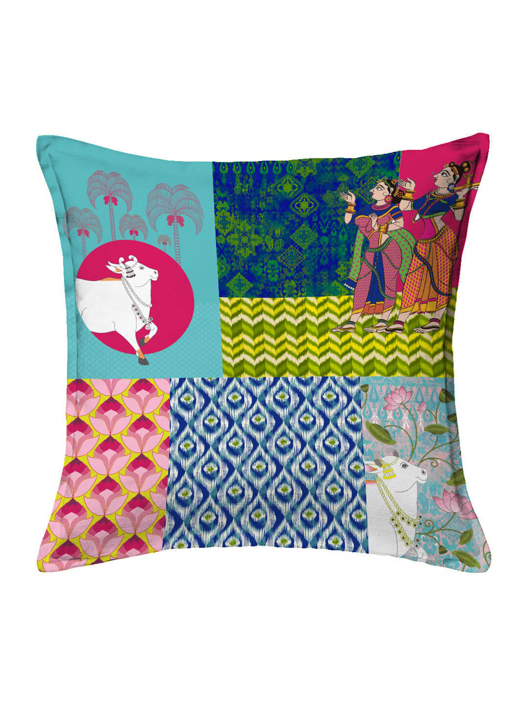     			Houzzcode - Water Repellent Multi Polyester Pillow Covers 40x40x3 ( Pack of 1 )