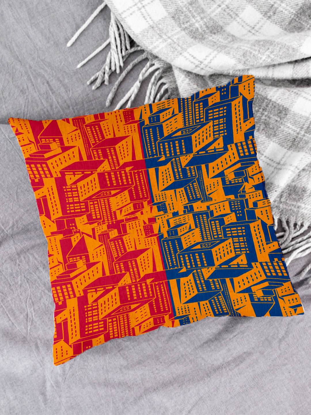 Houzzcode - Water Repellent Multi Polyester Pillow Covers 40x40x3 ( Pack of 1 ) Houzzcode - Water Repellent Multi Polyester Pillow Covers 40x40x3 ( Pack of 1 )