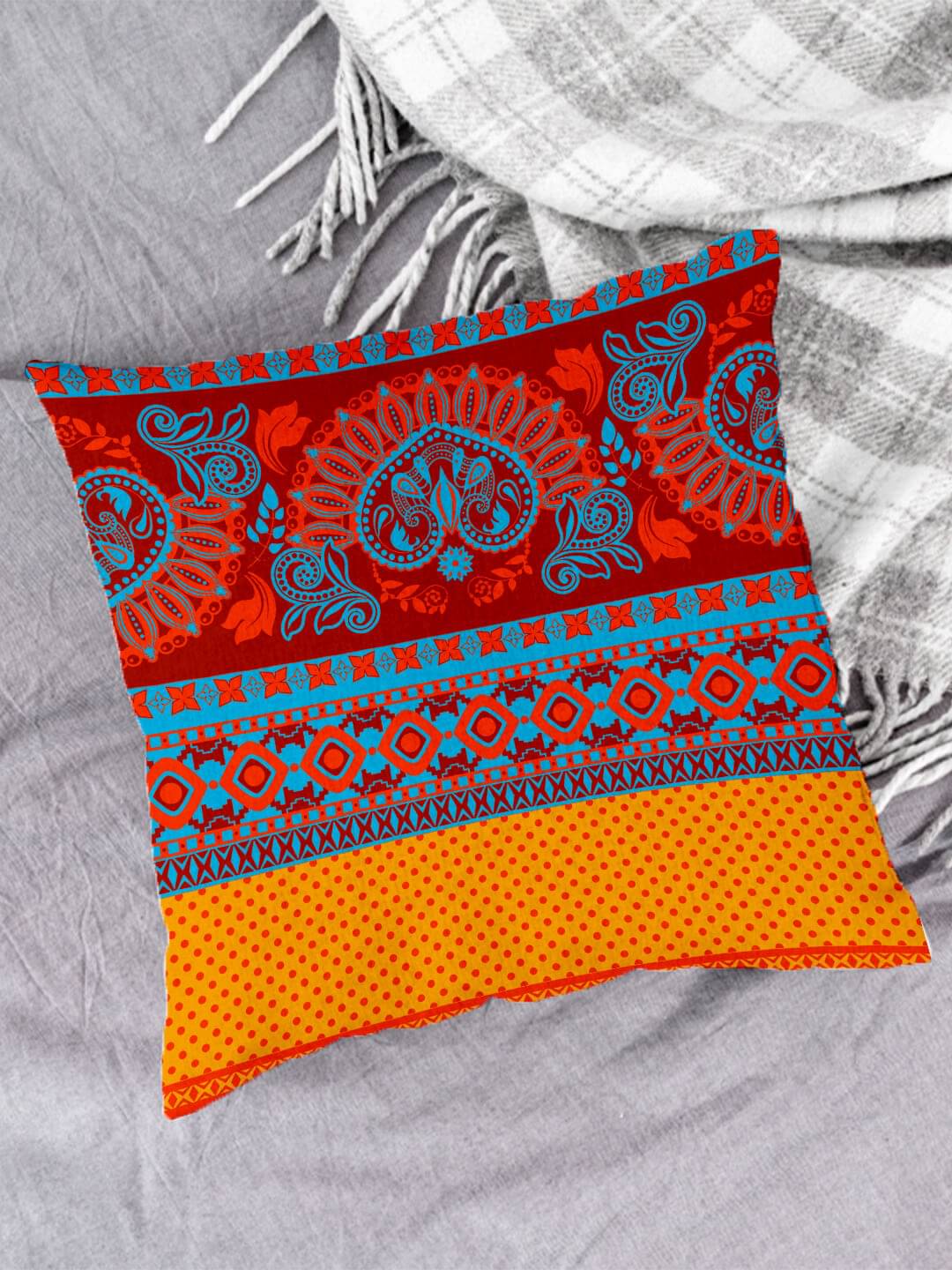 Houzzcode - Water Repellent Multi Polyester Pillow Covers 40x40x3 ( Pack of 1 ) Houzzcode - Water Repellent Multi Polyester Pillow Covers 40x40x3 ( Pack of 1 )