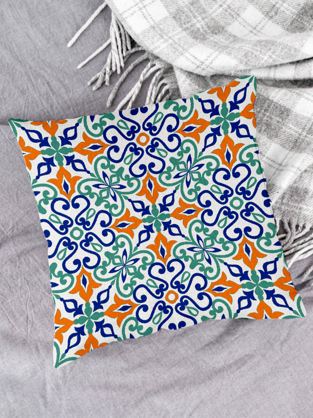     			Houzzcode - Water Repellent Multi Polyester Pillow Covers 40x40x3 ( Pack of 1 )