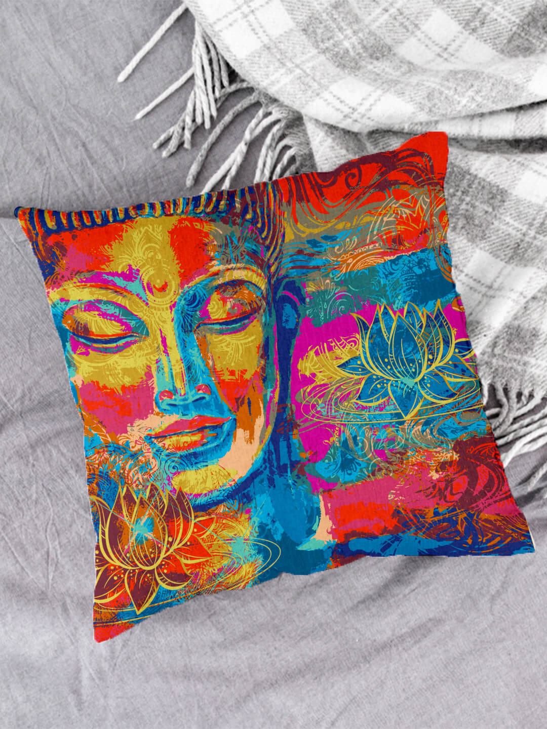 Houzzcode - Water Repellent Multi Polyester Pillow Covers 40x40x3 ( Pack of 1 ) Houzzcode - Water Repellent Multi Polyester Pillow Covers 40x40x3 ( Pack of 1 )