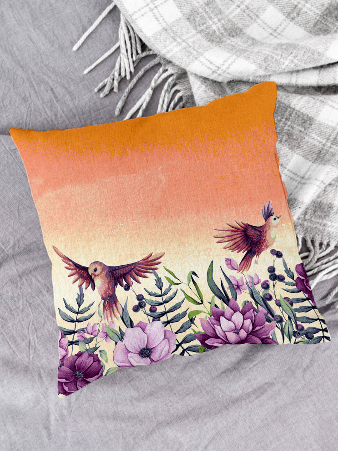 Houzzcode - Water Repellent Orange Polyester Pillow Covers 40x40x3 ( Pack of 1 ) Houzzcode - Water Repellent Orange Polyester Pillow Covers 40x40x3 ( Pack of 1 )