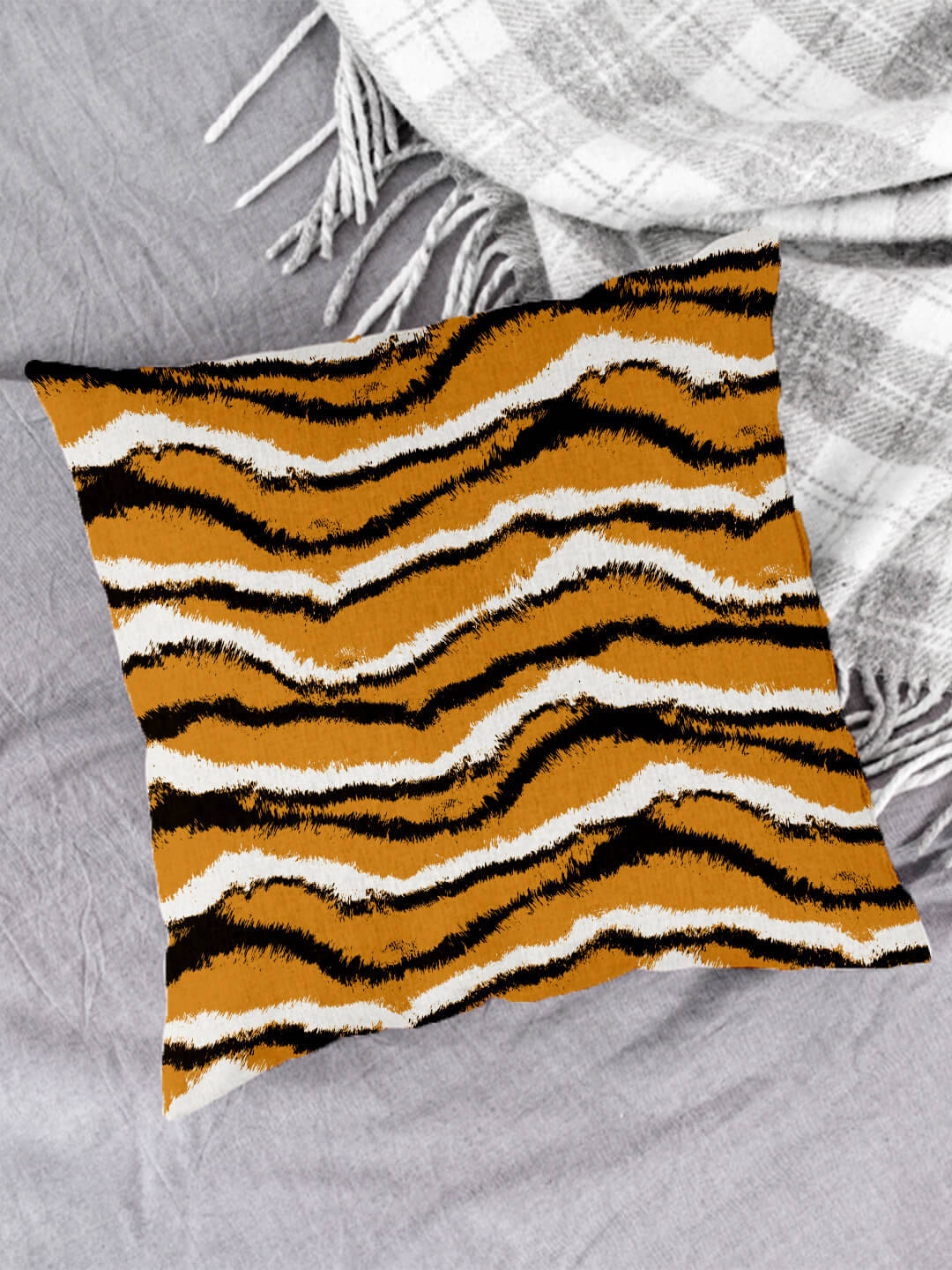     			Houzzcode - Water Repellent Orange Polyester Pillow Covers 40x40x3 ( Pack of 1 )