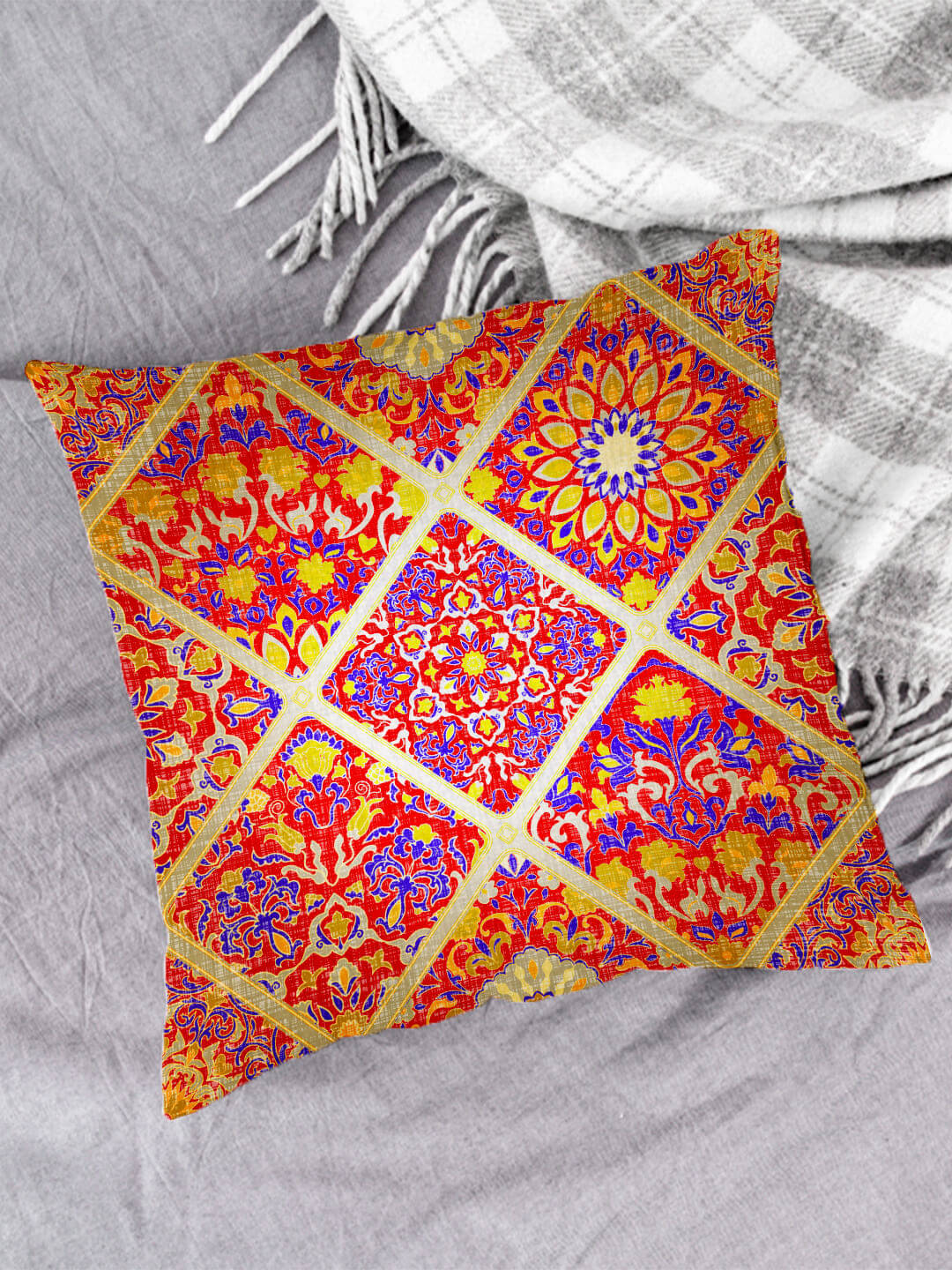Houzzcode - Water Repellent Orange Polyester Pillow Covers 40x40x3 ( Pack of 1 ) Houzzcode - Water Repellent Orange Polyester Pillow Covers 40x40x3 ( Pack of 1 )