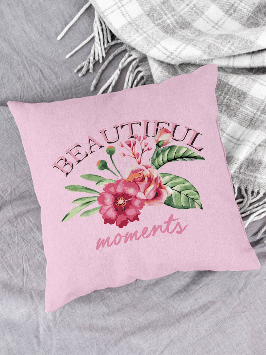     			Houzzcode - Water Repellent Pink Polyester Pillow Covers 40x40x3 ( Pack of 1 )