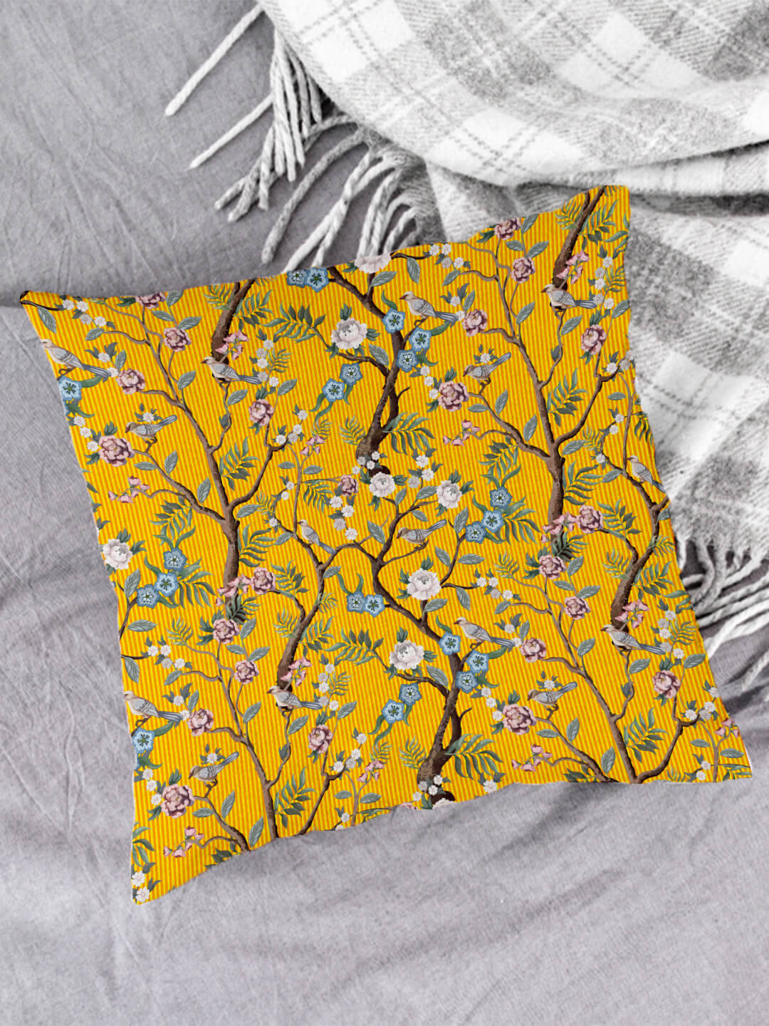 Houzzcode - Water Repellent Yellow Polyester Pillow Covers 40x40x3 ( Pack of 1 ) Houzzcode - Water Repellent Yellow Polyester Pillow Covers 40x40x3 ( Pack of 1 )
