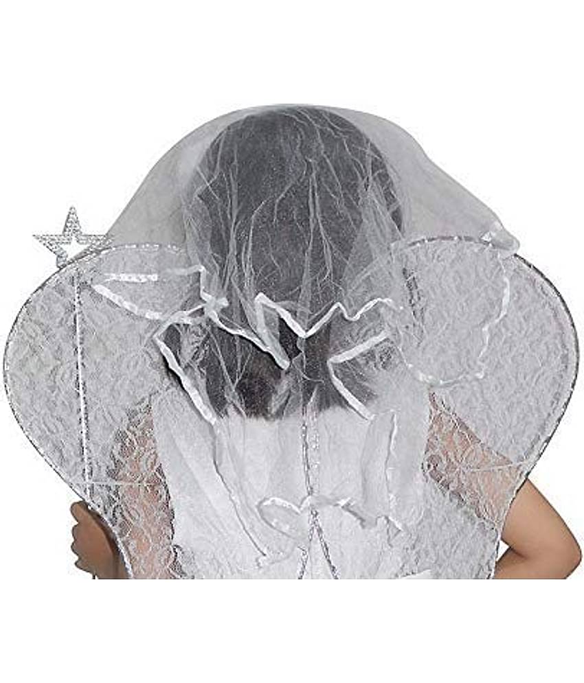 Kaku Fancy Dresses Fairy Net Hairband/Fluffy Hairband/Halo Hairband/Fairy Hairband/Christmas Party Dress Props Xmas Gift for Girls, Polyester White Fairy Hairband for Girls