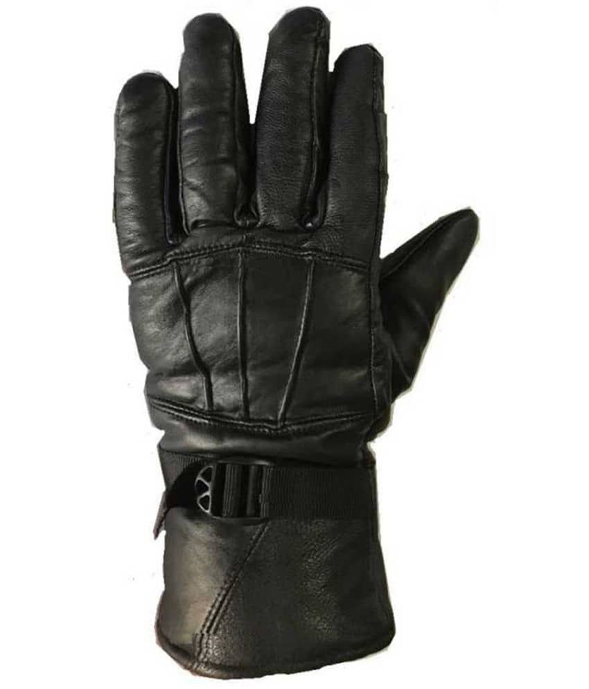 Loopa - Black Polyester Men's Biker Gloves ( Pack of 1 )
