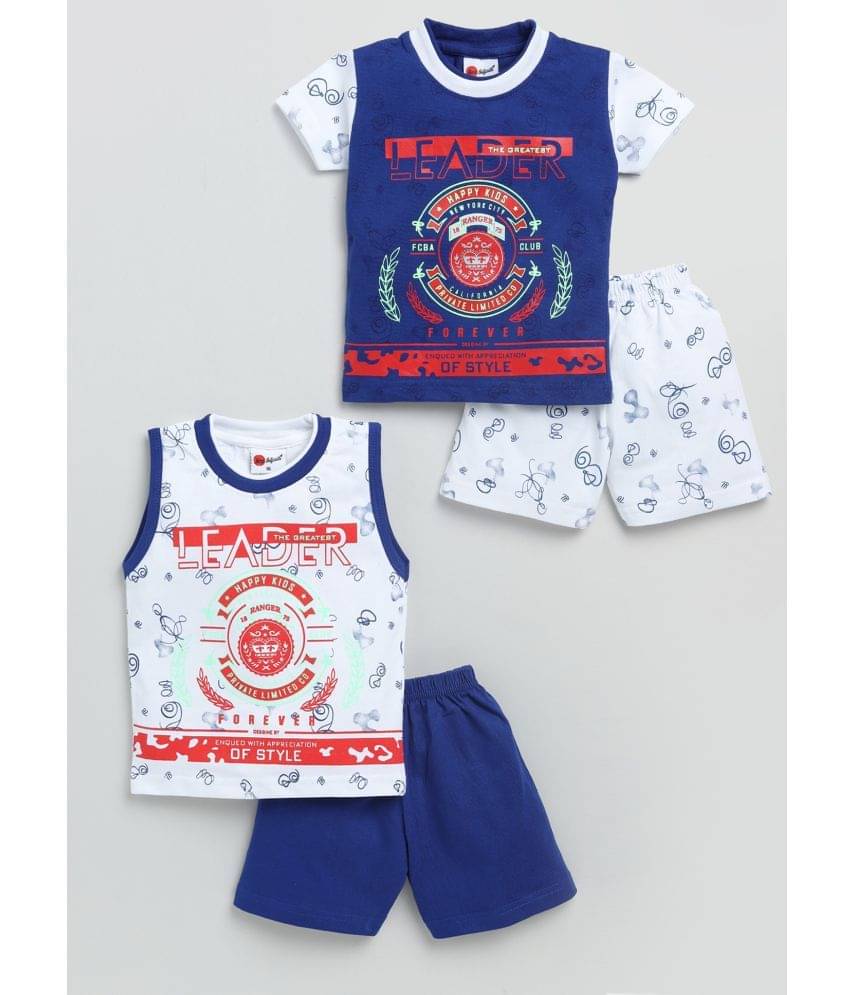     			Mars Infiniti Pack of 2 Boys Cotton T-Shirt & Shorts Set ( Blue )