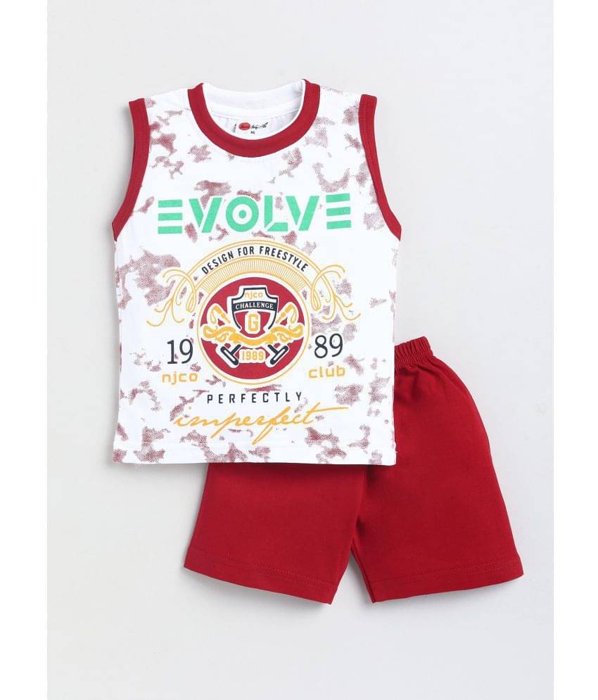     			Mars Infiniti Pack of 1 Boys Cotton T-Shirt & Shorts Set ( Maroon )