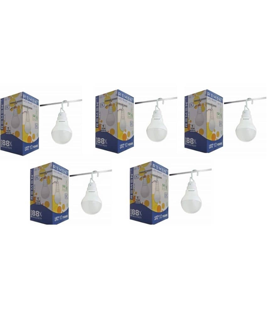 Remen Led Lites - 4W Cool Day Light LED Bulb ( Pack of 5 )