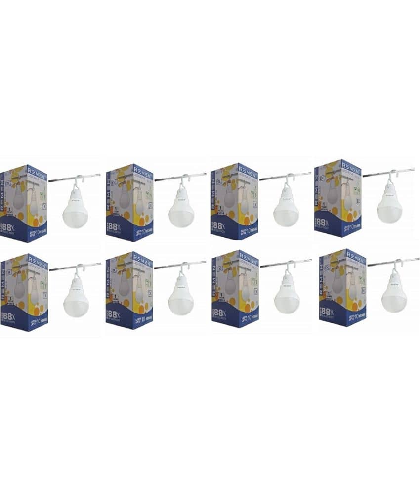 Remen Led Lites - 4W Cool Day Light LED Bulb ( Pack of 8 )