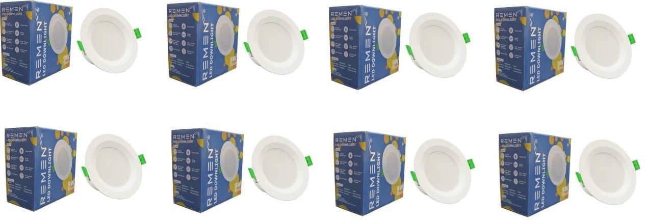 Remen Led Lites - 9W Cool Day Light LED Bulb ( Pack of 8 )