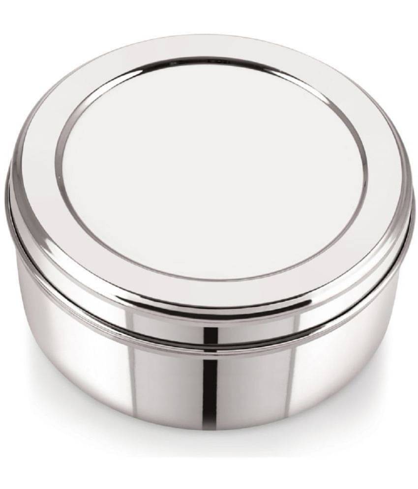 ZMS MARKETING - Silver Steel Food Container ( Pack of 1 ) ZMS MARKETING - Silver Steel Food Container ( Pack of 1 )