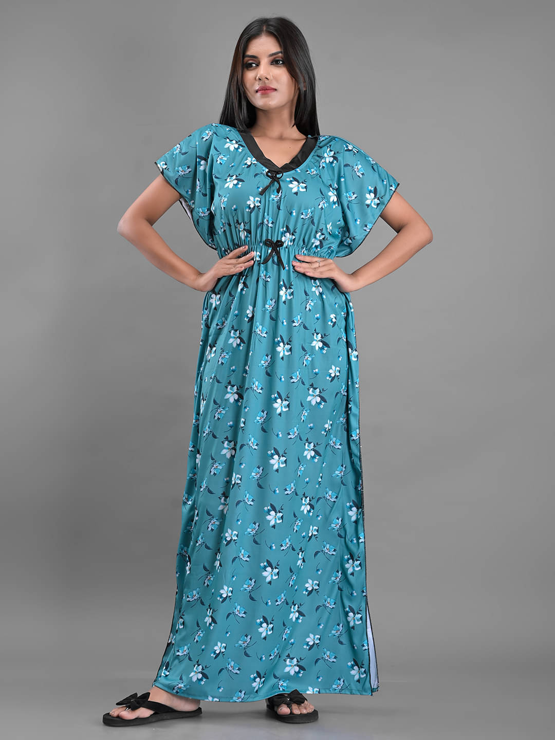     			Anjaneya Creations - Green Satin Women's Nightwear Nighty & Night Gowns ( Pack of 1 )