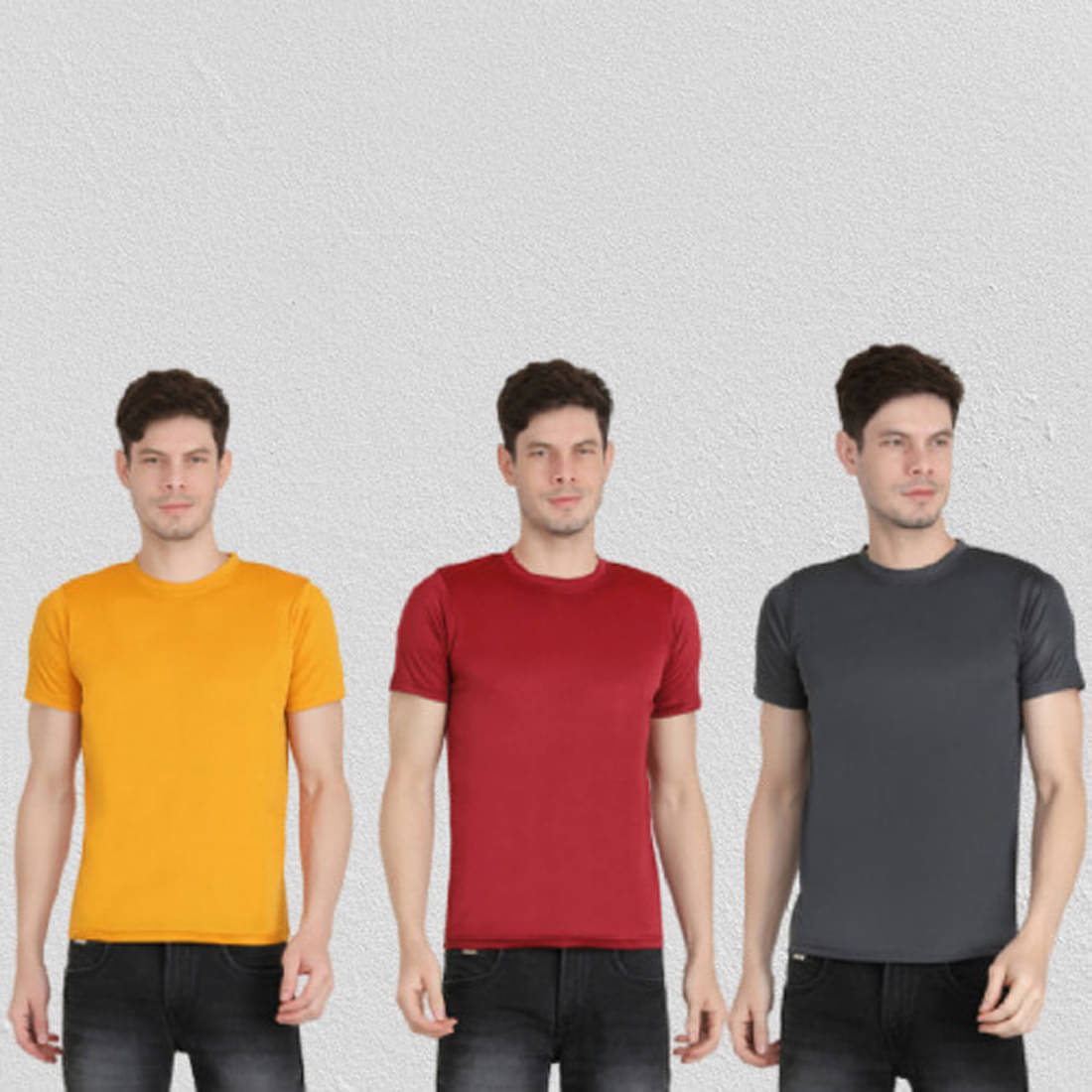     			Ben Toi Pack of 3 Polyester Regular Fit Men's T-Shirt ( Grey )