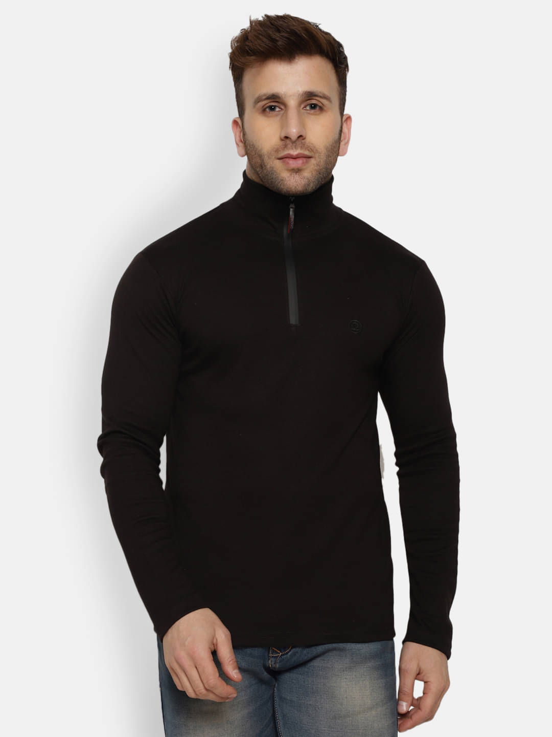 Chkokko Pack of 1 Cotton Blend Regular Fit Men's T-Shirt ( Black ) Chkokko Pack of 1 Cotton Blend Regular Fit Men's T-Shirt ( Black )