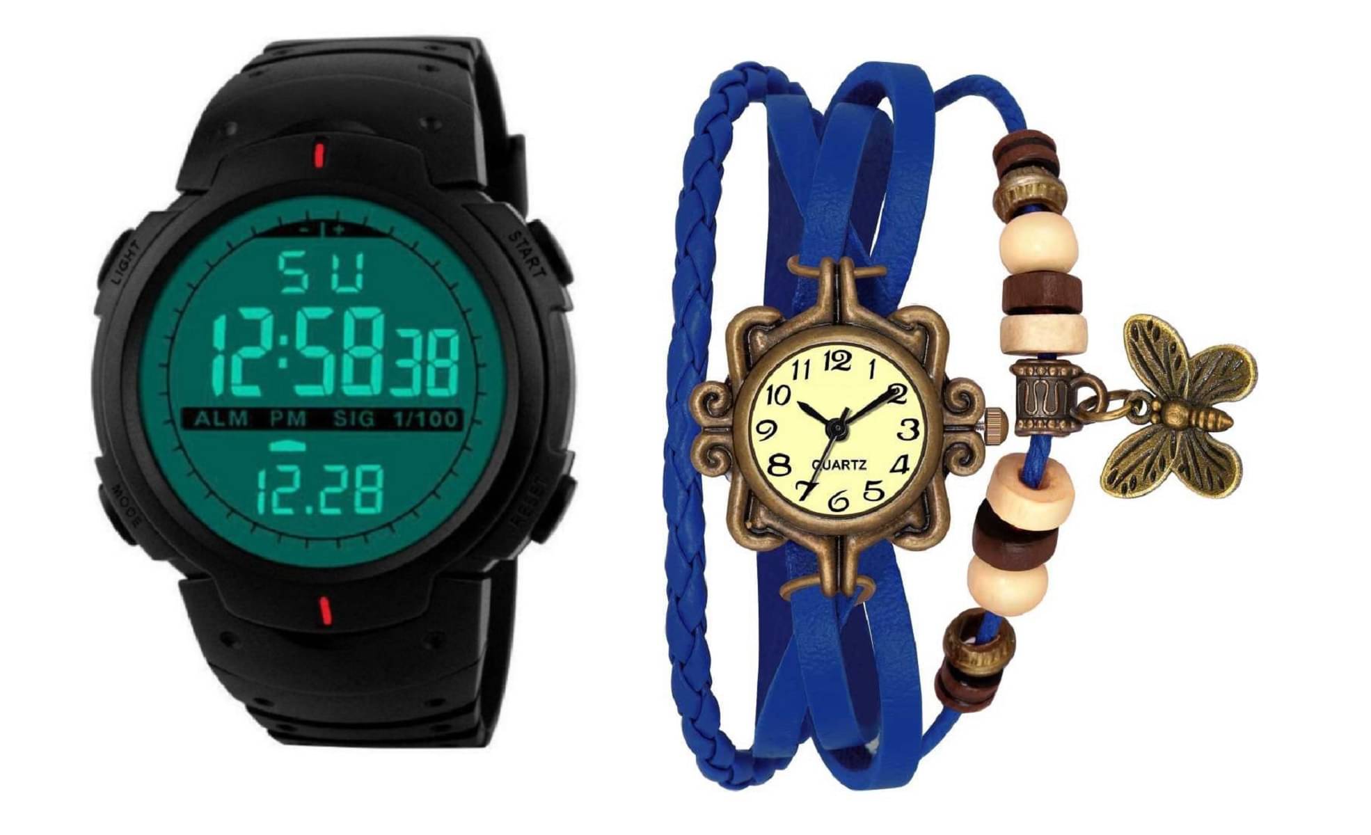     			Cosmic - Multicolor PU Analog Couple's Watch