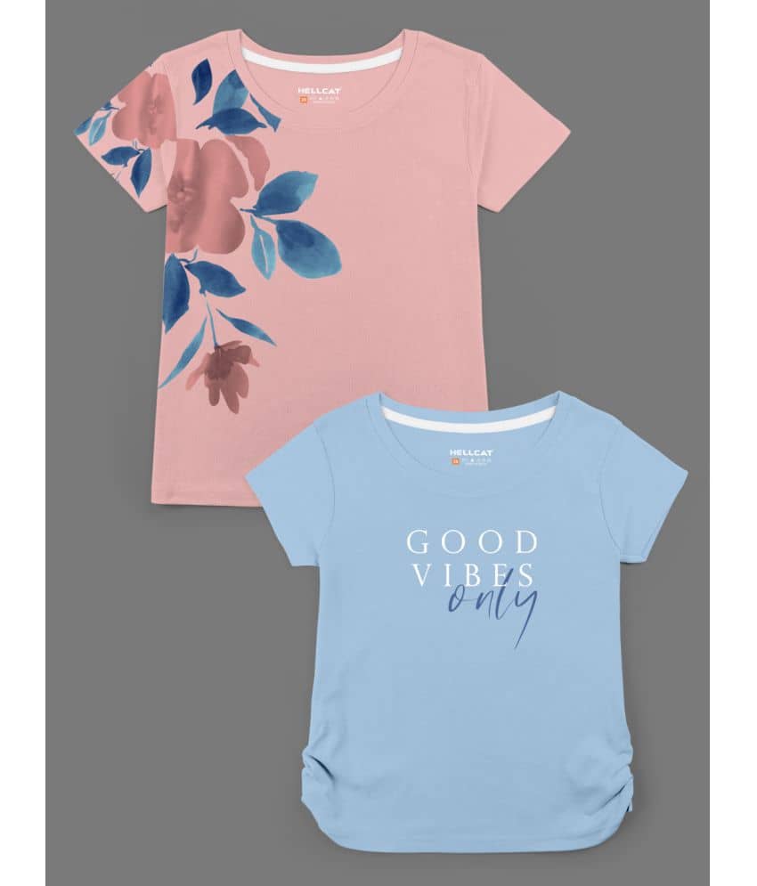 HELLCAT - Multicolor Cotton Blend Girls T-Shirt ( Pack of 2 )