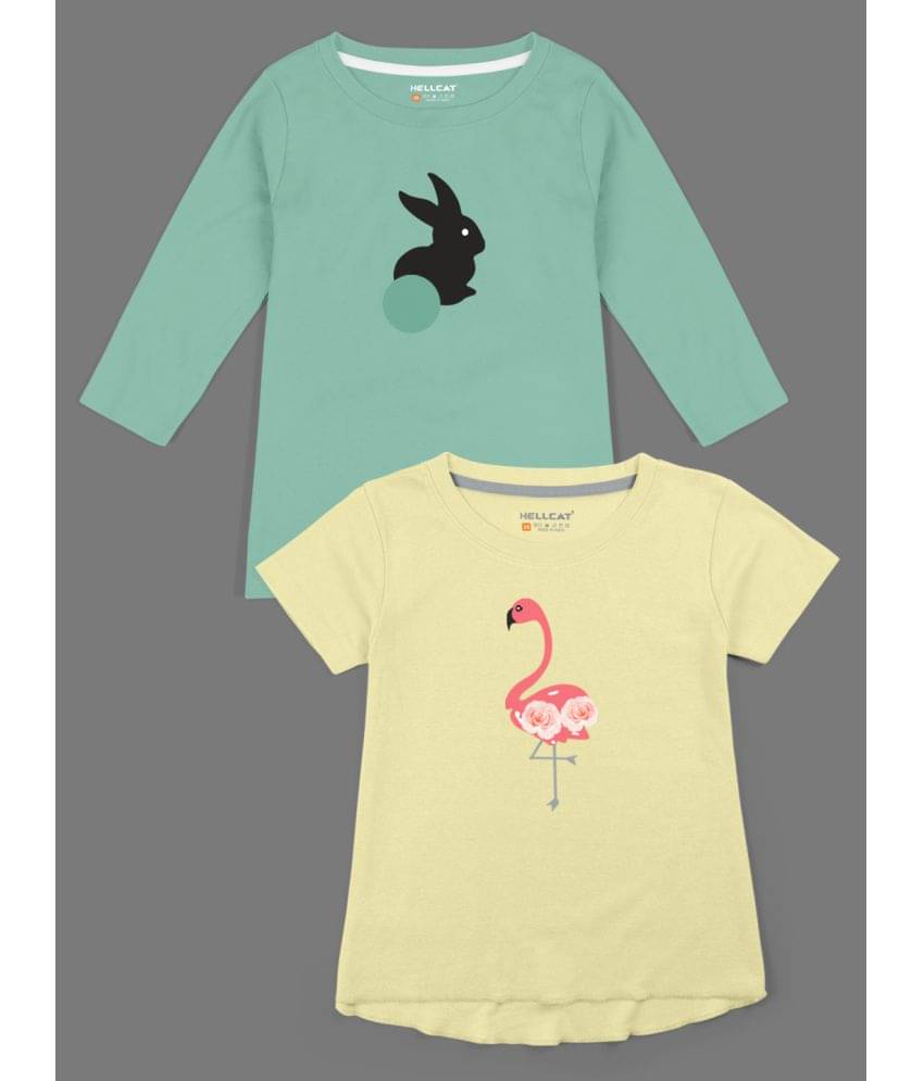     			HELLCAT Pack of 2 Girls Cotton Blend T-Shirt ( Multicolor )
