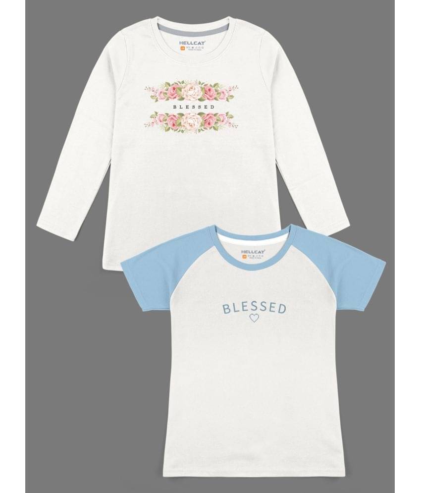     			HELLCAT Pack of 2 Girls Cotton Blend T-Shirt ( Multicolor )