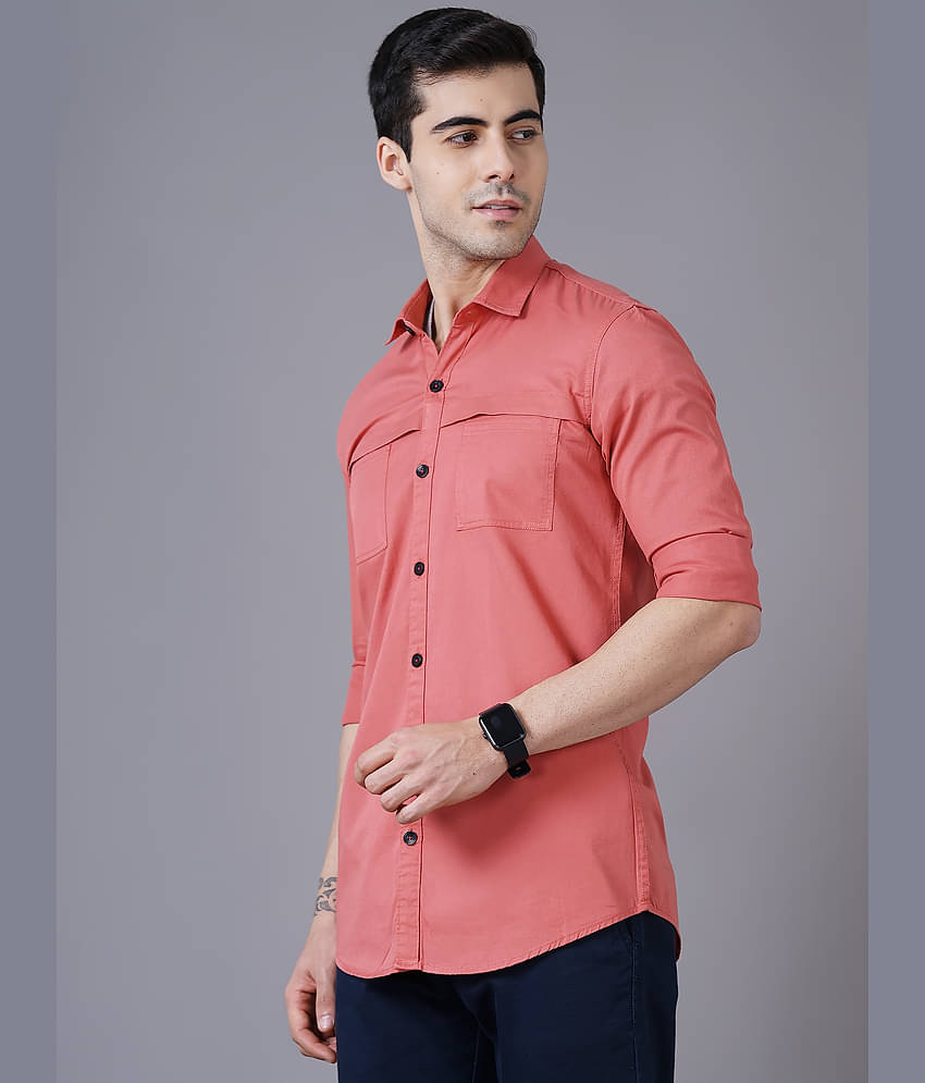K-LARA - Pink Cotton Slim Fit Men's Casual Shirt ( Pack of 1 )