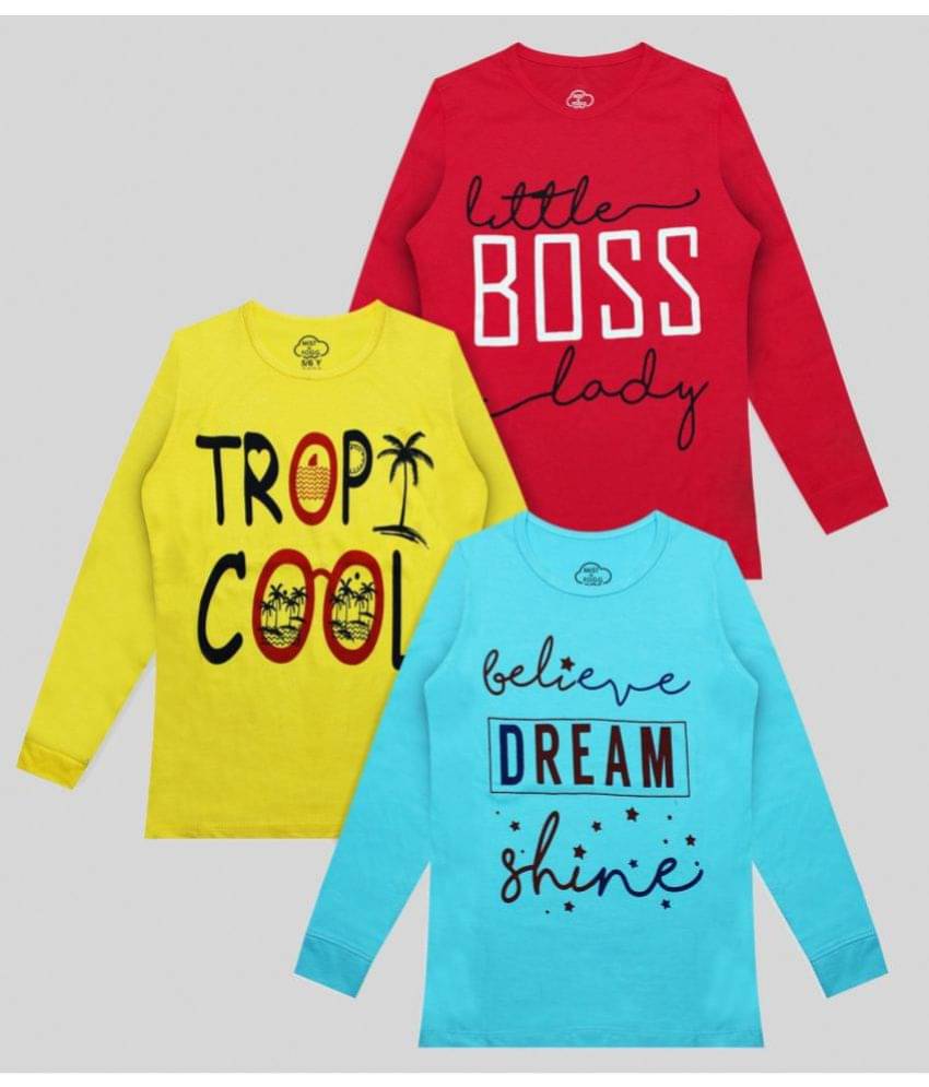     			MIST N FOGG Pack of 3 Girls Cotton Blend T-Shirt ( Multicolor )