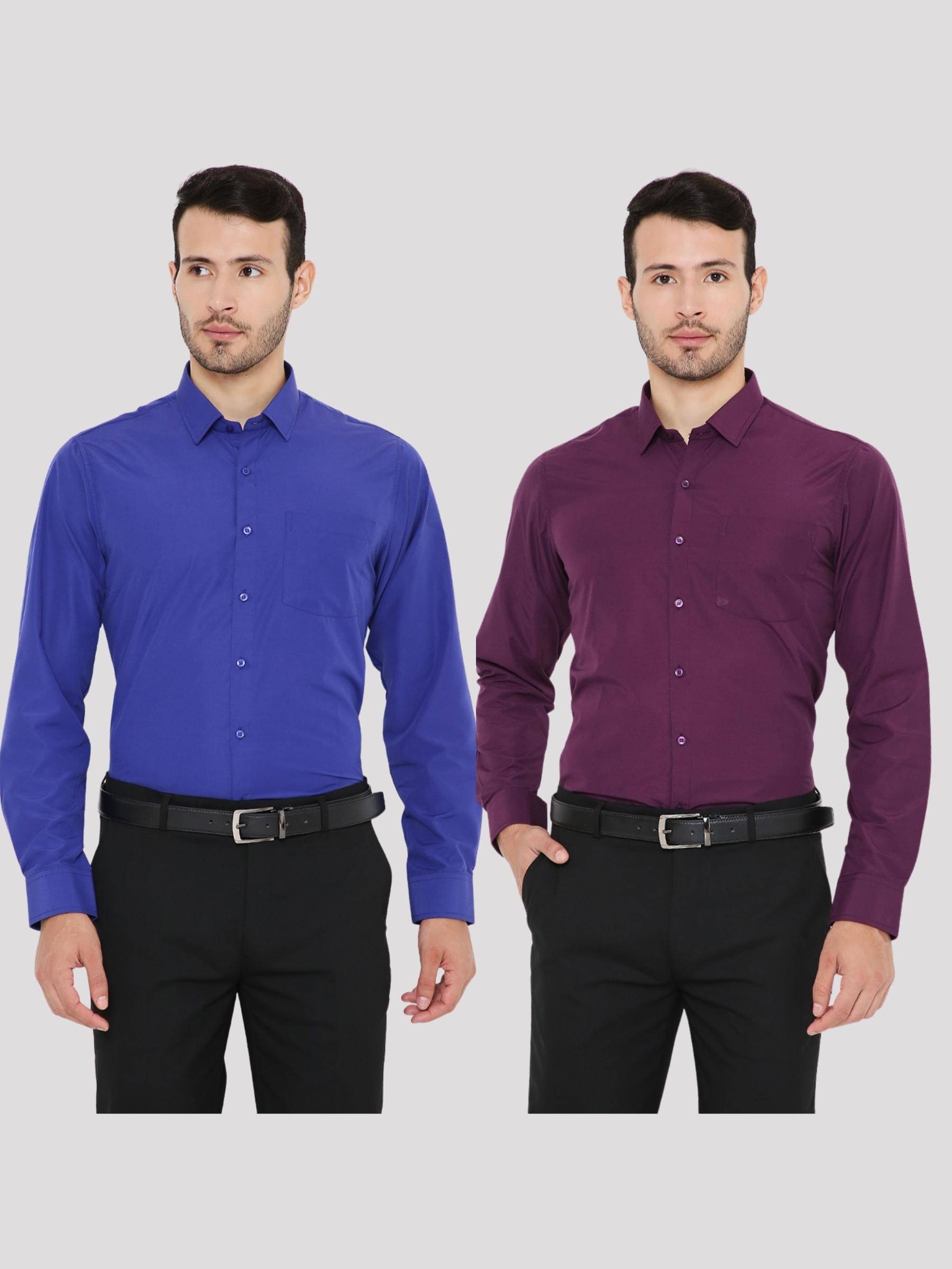     			Maharaja - Multicolor Polyester Slim Fit Men's Formal Shirt ( Pack of 2 )