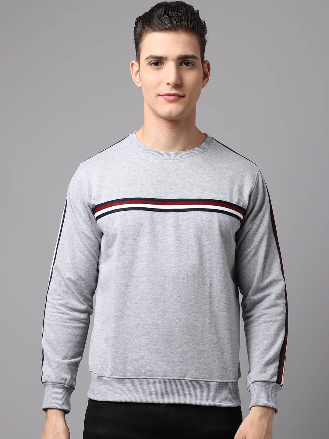     			OBAAN - Grey Fleece Regular Fit Men's Sweatshirt ( Pack of 1 )