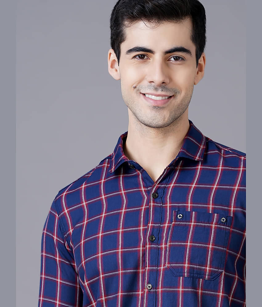 Paul Street - Blue Cotton Blend Slim Fit Men's Casual Shirt ( Pack of 1 )