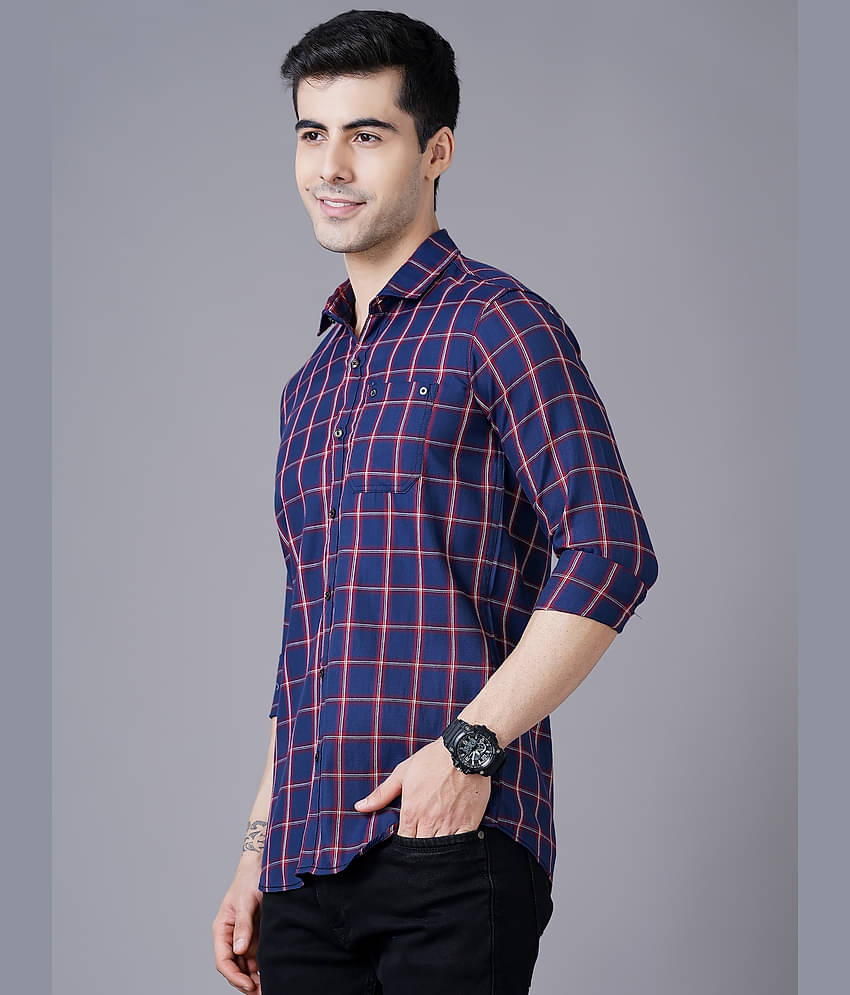 Paul Street - Blue Cotton Blend Slim Fit Men's Casual Shirt ( Pack of 1 )