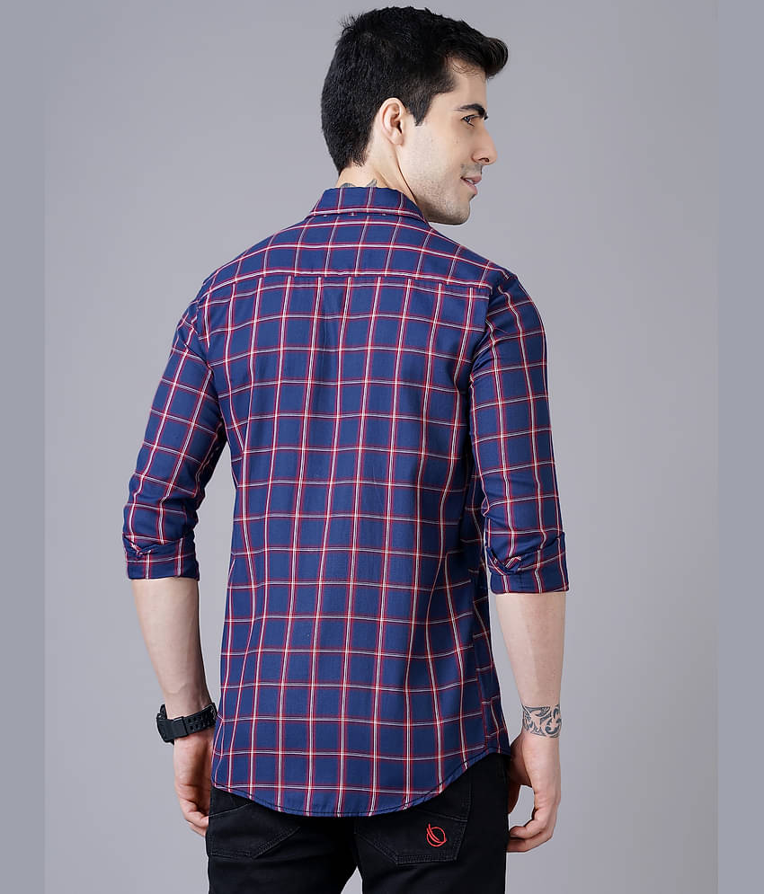 Paul Street - Blue Cotton Blend Slim Fit Men's Casual Shirt ( Pack of 1 )