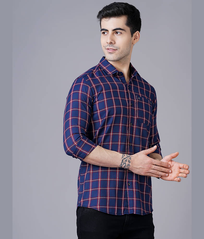 Paul Street - Blue Cotton Blend Slim Fit Men's Casual Shirt ( Pack of 1 )