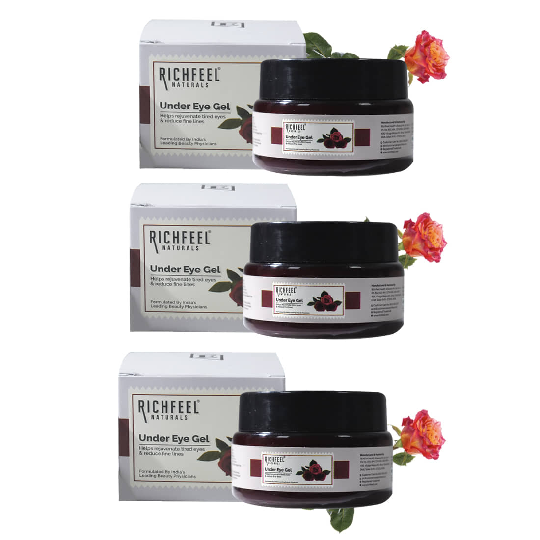 Richfeel Under Eye Gel 50 Gms Pack of 3 Eye Mask 150 g - Makeup - Eyes | Buy online on ZillyBuy