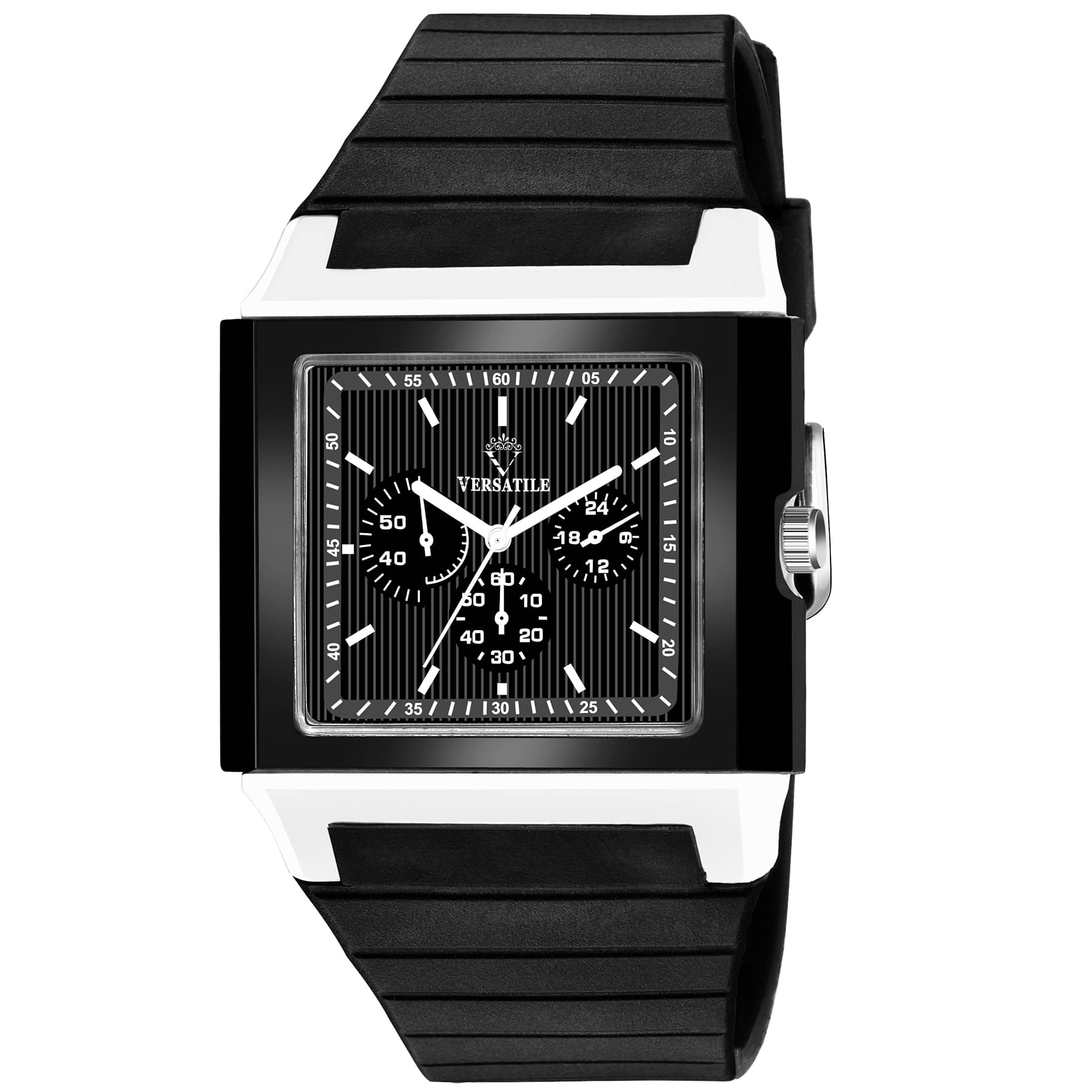     			Versatile - Black Silicon Analog Men's Watch
