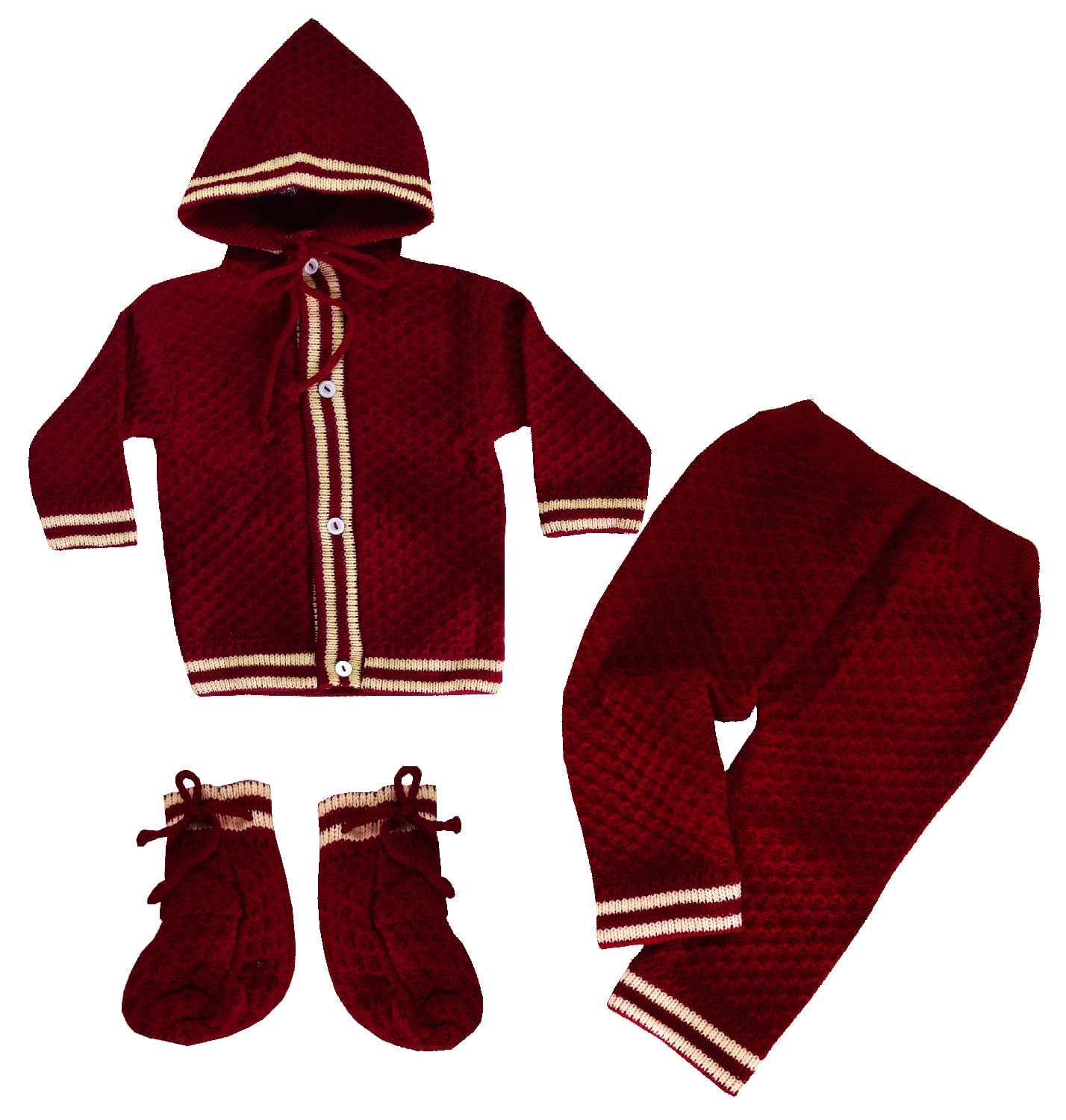     			LITTLE PANDA Single Unisex for Baby Woollen Pullover ( Maroon )