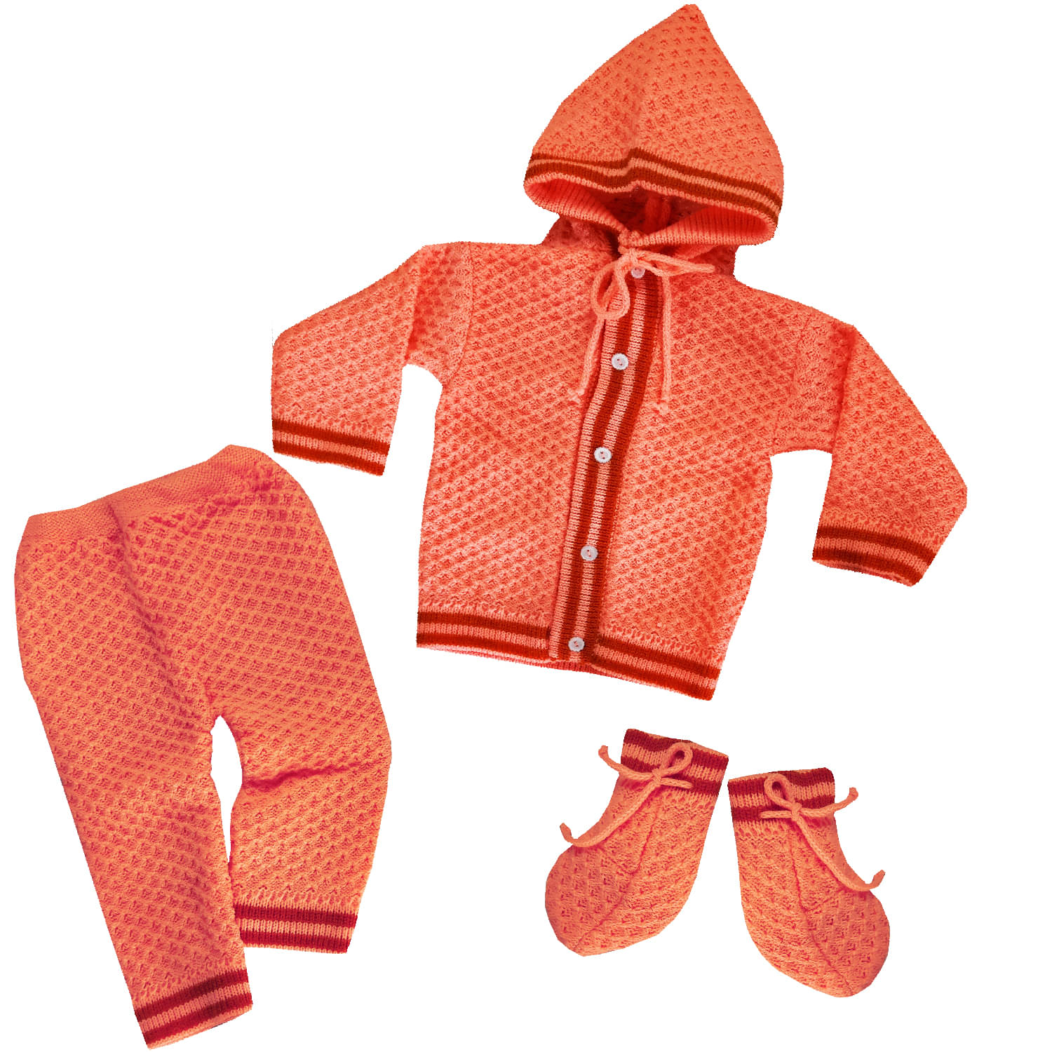     			LITTLE PANDA Single Unisex for Baby Woollen Pullover ( Peach )