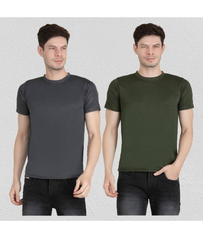 Ben Toi Pack of 2 Polyester Regular Fit Men's T-Shirt ( Olive ) Ben Toi Pack of 2 Polyester Regular Fit Men's T-Shirt ( Olive )