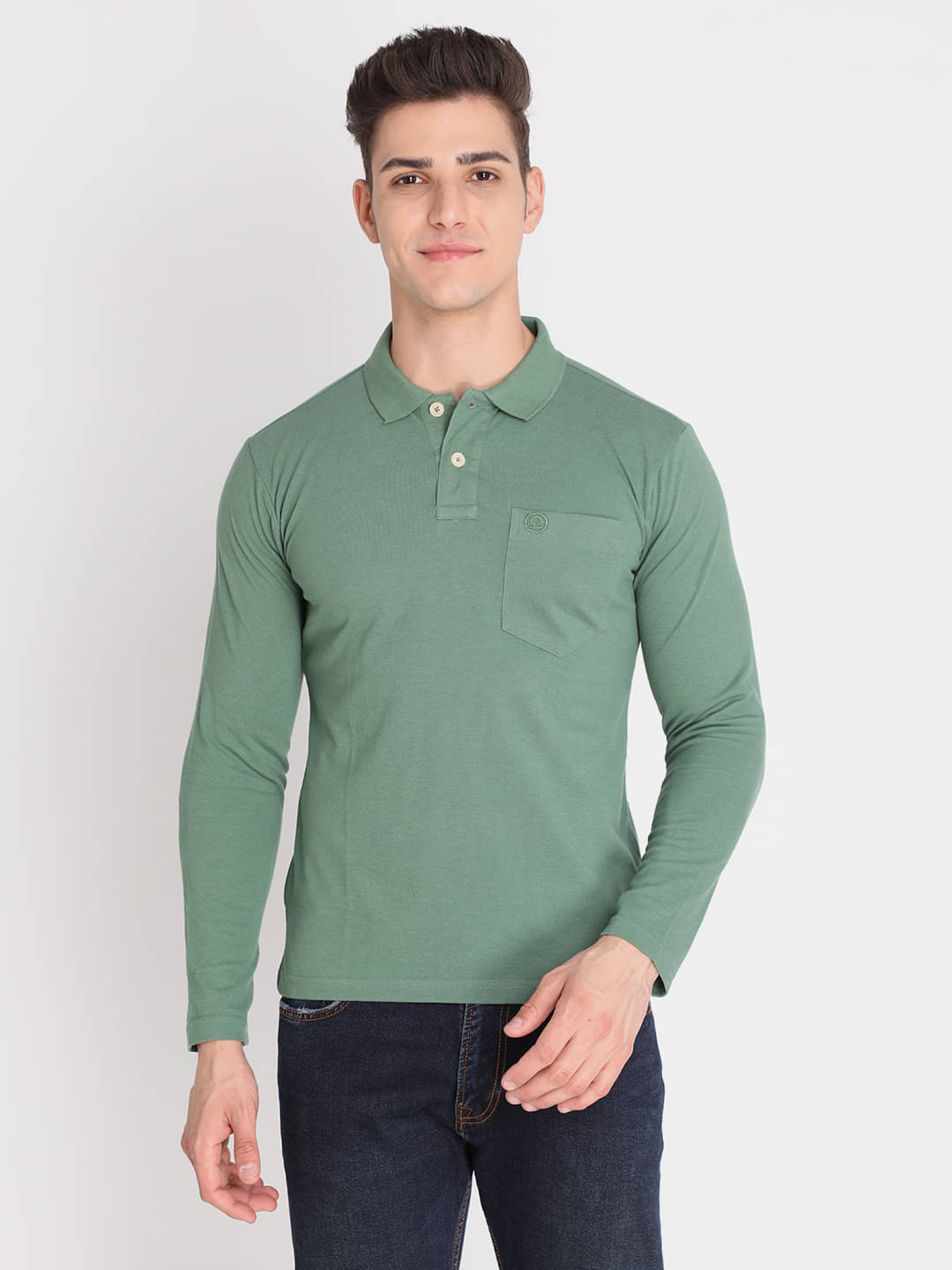 Chkokko - Green Cotton Blend Regular Fit Men's Polo T Shirt ( Pack of 1 ) Chkokko - Green Cotton Blend Regular Fit Men's Polo T Shirt ( Pack of 1 )