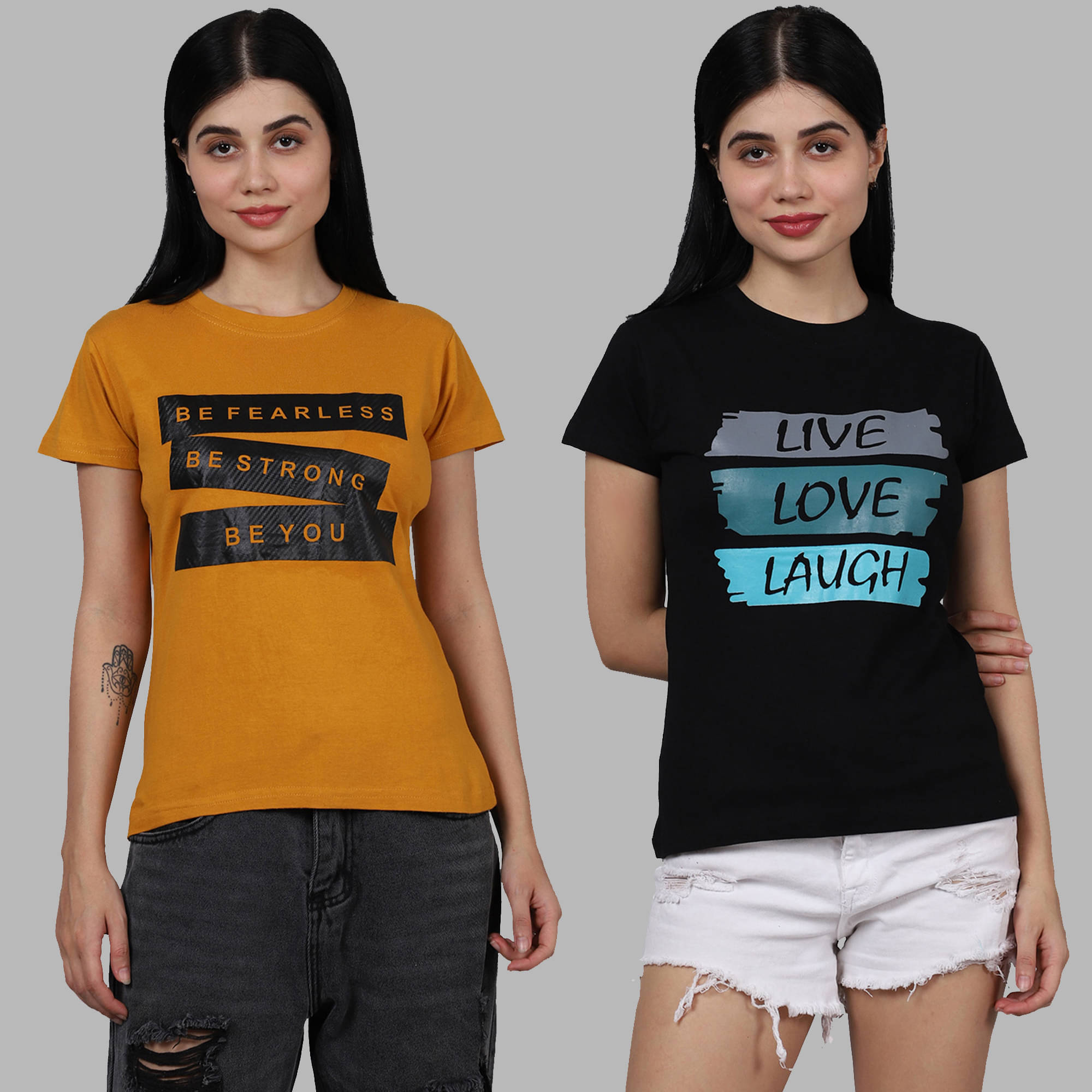 Fabflee Women Cotton Printed Regular Fit Round Neck T-Shirt ( Multi Color ) Fabflee Women Cotton Printed Regular Fit Round Neck T-Shirt ( Multi Color )