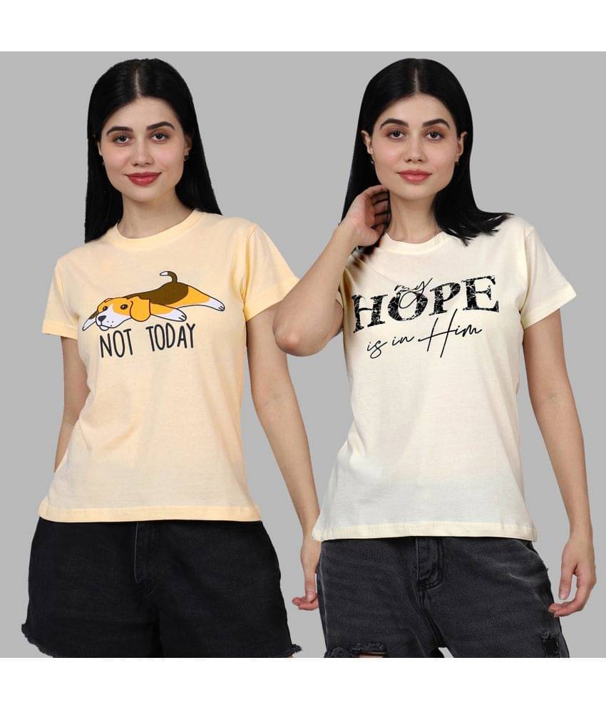 Fabflee Women Cotton Printed Regular Fit Round Neck T-Shirt ( Multicolor ) Fabflee Women Cotton Printed Regular Fit Round Neck T-Shirt ( Multicolor )
