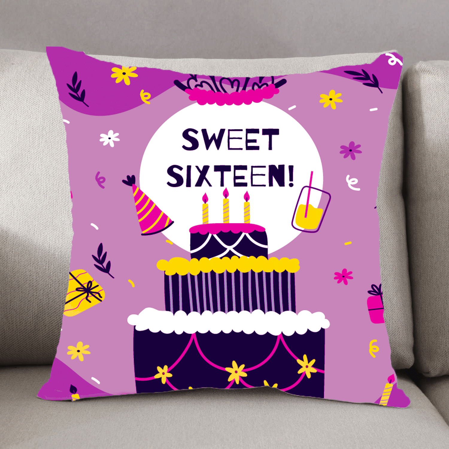     			Ros - Multicolor Polyester Gifting Printed Cushion