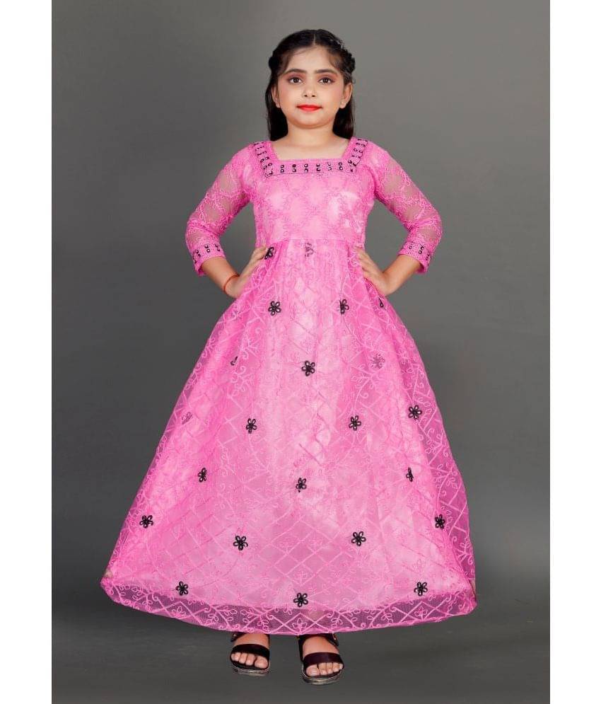 JULEE Net Gown For Girls ( Pack of 1 , Pink ) JULEE Net Gown For Girls ( Pack of 1 , Pink )