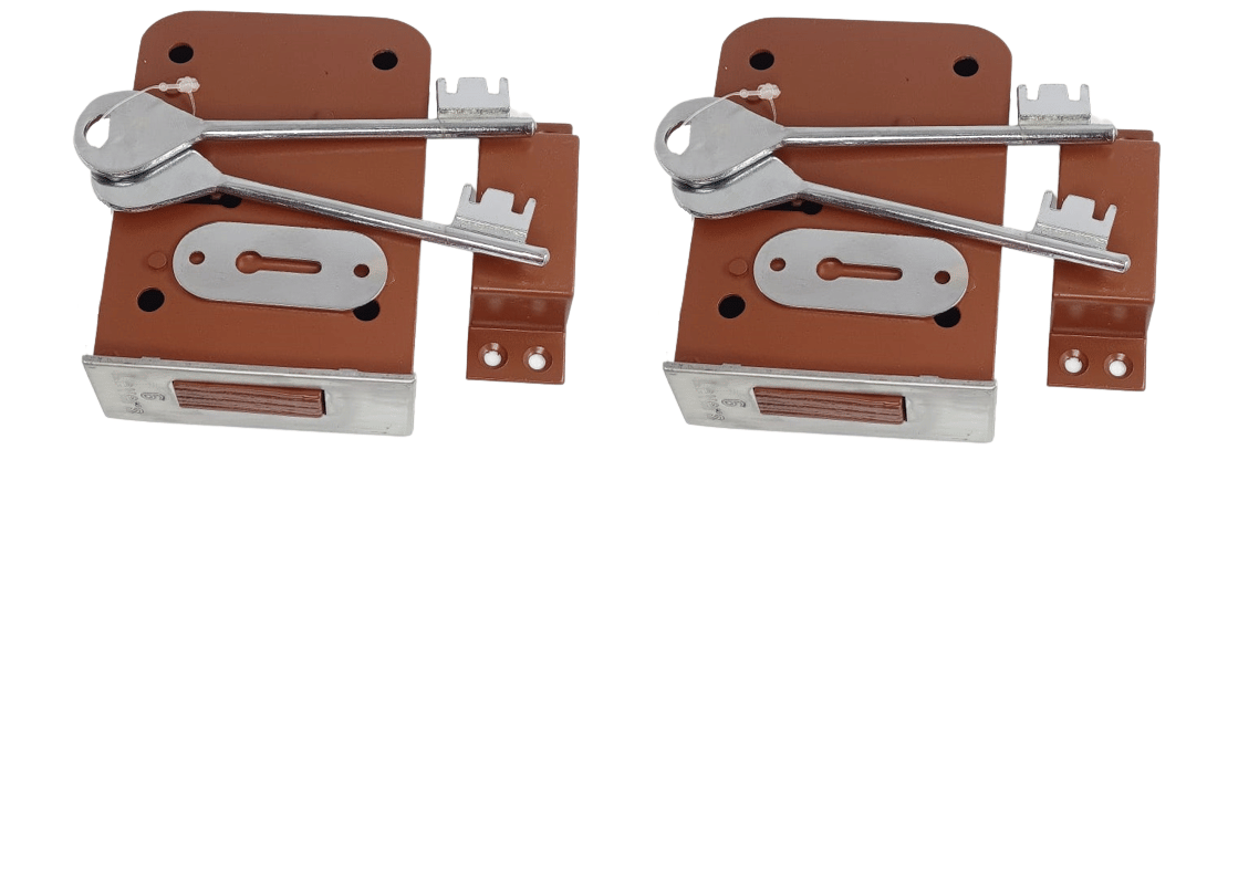 Onmax Steel Side Door Lock Double Action Steel Cover 100mm Size With Maroon Colour (SSDL1) Pack of 2
