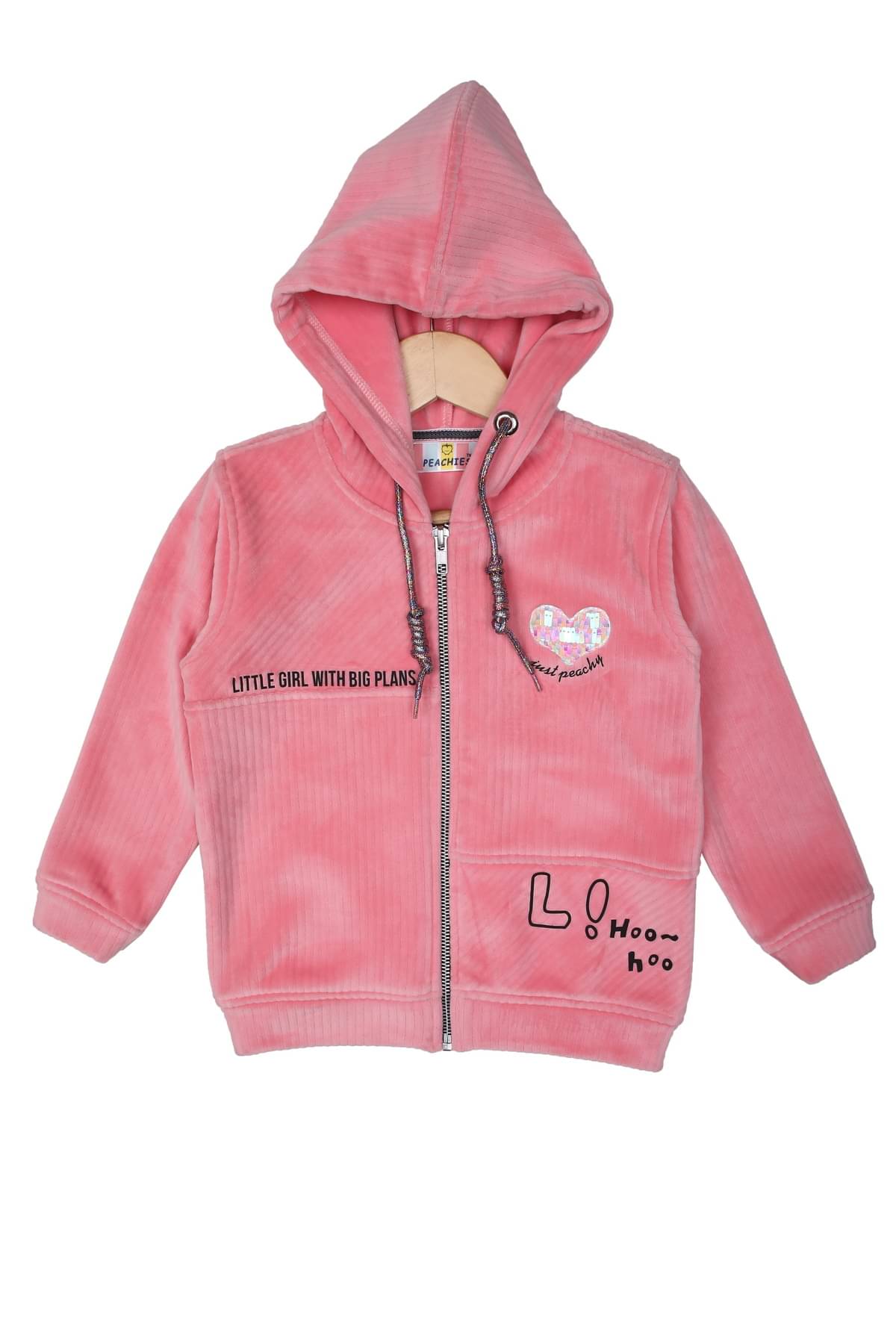     			PEACHIES Girls Polyester Sweatshirt ( Pink )