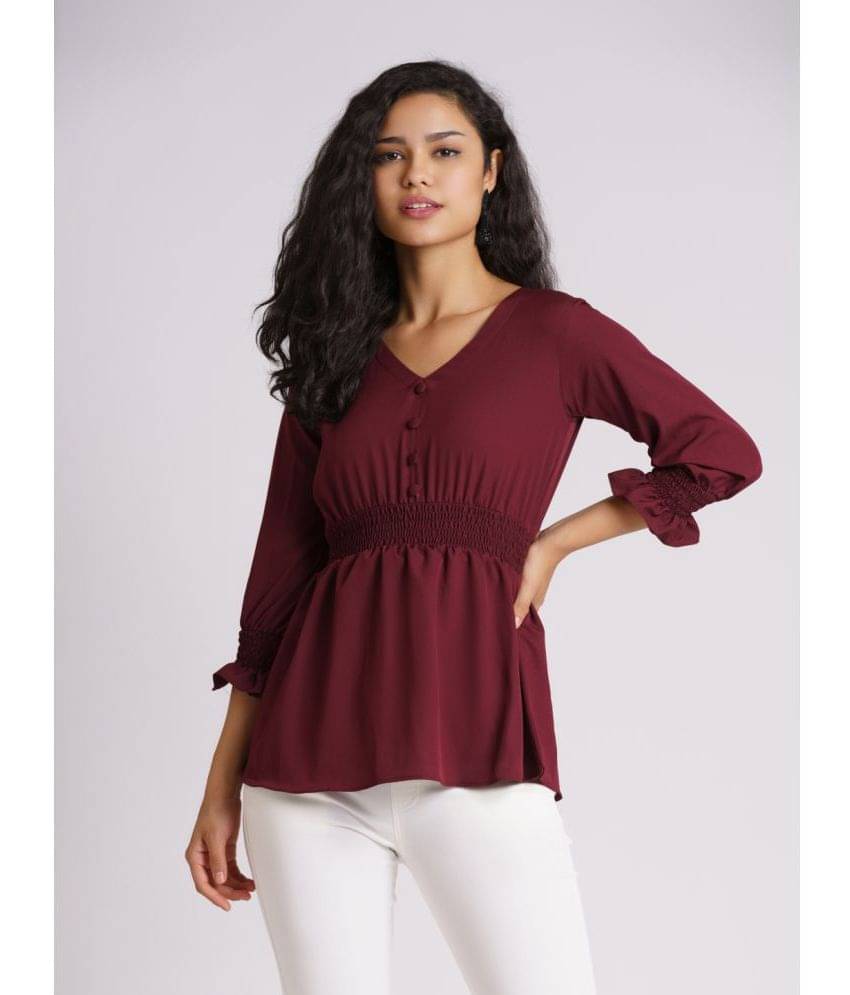     			aask Women's Polyester Empire Top ( Brown )